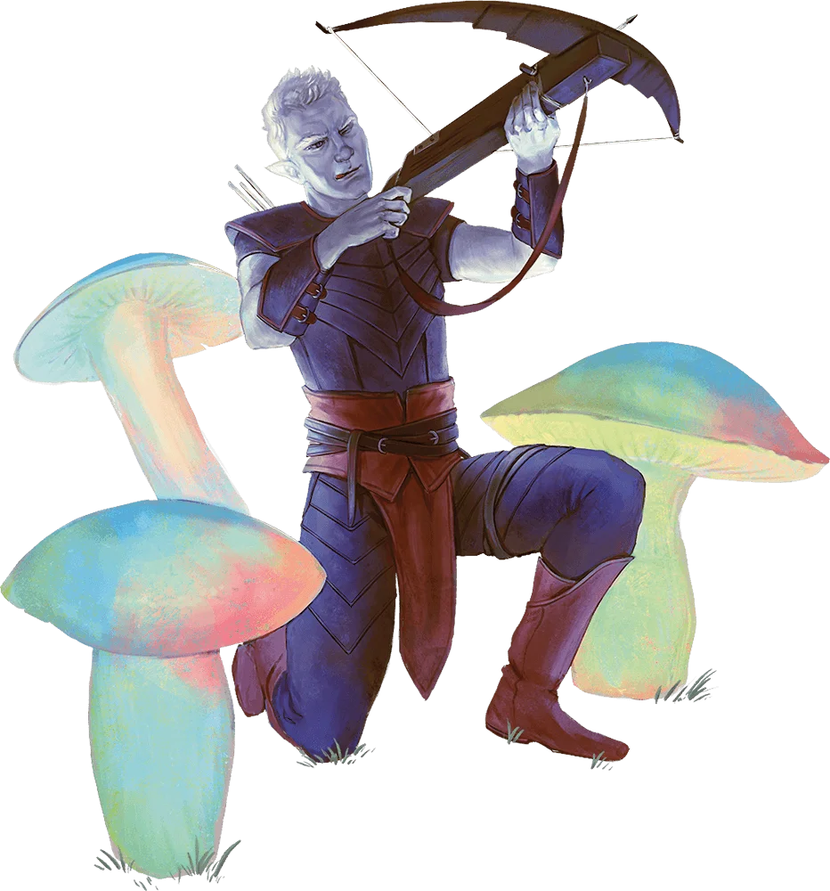 A Drow Rogue takes aim.